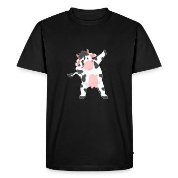 Vache tamponnée vache tamponnée agriculteur agriculteur - T-shirt Premium bio Homme - noir - Devant - Nico (187cm)