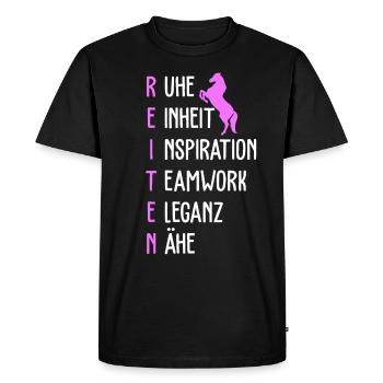 Rider horses Horse stall Equitation - Men's Premium Organic T-Shirt - black - Front - Nico (187cm)