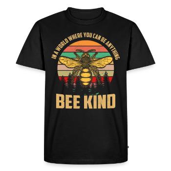 Abeille abeille apiculteur - T-shirt Premium bio Homme - noir - Devant - Nico (187cm)