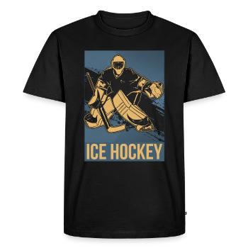 Hockey sur glace Hockey sur glace - T-shirt Premium bio Homme - noir - Devant - Nico (187cm)