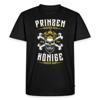 Princes shave themselves kings wear beards - Men's Premium Organic T-Shirt - black - Front - Nico (187cm)