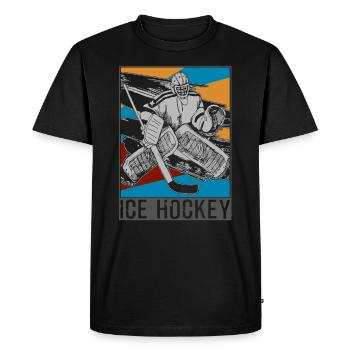 Hockey sur glace Hockey sur glace - T-shirt Premium bio Homme - noir - Devant - Nico (187cm)