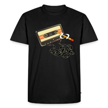 Stylo cassette drôle - T-shirt Premium bio Homme - noir - Devant - Nico (187cm)