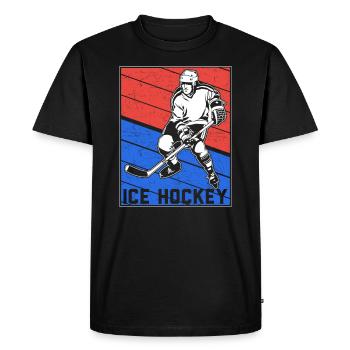 Hockey sur glace rondelle de hockey sur glace - T-shirt Premium bio Homme - noir - Devant - Nico (187cm)