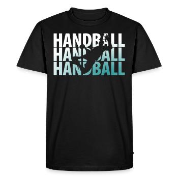 Tir de saut de handball - T-shirt Premium bio Homme - noir - Devant - Nico (187cm)