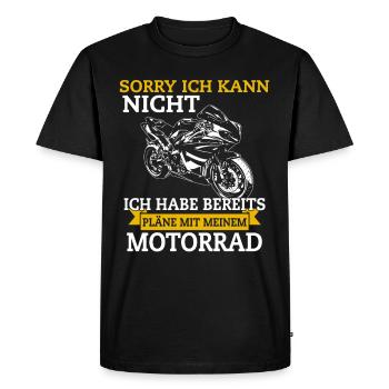 Sorry I can not motorcycle biker - Men's Premium Organic T-Shirt - black - Front - Nico (187cm)