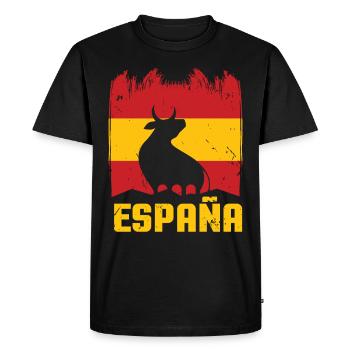 Espana print I Proud Spain Bull Viva ESPANA Gift - Men's Premium Organic T-Shirt - black - Front - Nico (187cm)