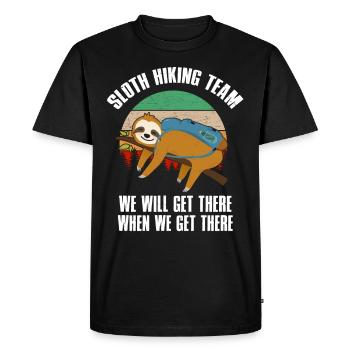 Team sloth hiking - Men's Premium Organic T-Shirt - black - Front - Nico (187cm)