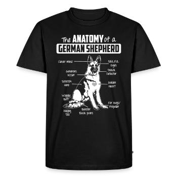 Anatomy German Shepherd Dog - Men's Premium Organic T-Shirt - black - Front - Nico (187cm)