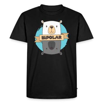 BiPolar Bear I Conception de troubles mentaux mignons - T-shirt Premium bio Homme - noir - Devant - Nico (187cm)