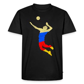 Joueur de volleyball de volleyball - T-shirt Premium bio Homme - noir - Devant - Nico (187cm)