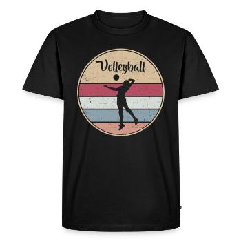 Vintage Volleyballer Volleyball - T-shirt Premium bio Homme - noir - Devant - Nico (187cm)