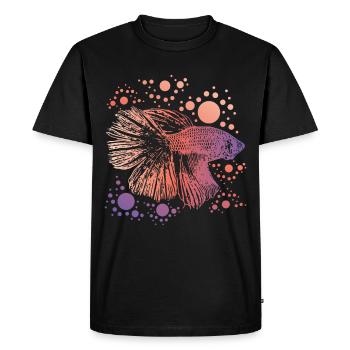 Betta Splendens Impression rétro I Combat siamois - T-shirt Premium bio Homme - noir - Devant - Nico (187cm)