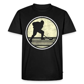Ice hockey vintage - Men's Premium Organic T-Shirt - black - Front - Nico (187cm)
