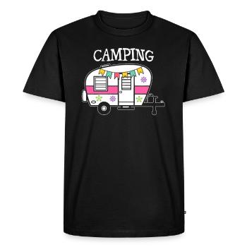 Caravane de camping - T-shirt Premium bio Homme - noir - Devant - Nico (187cm)