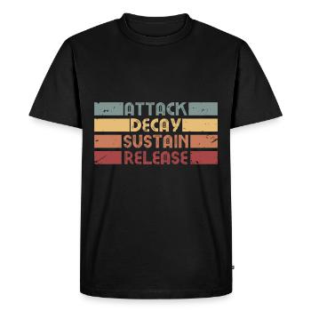 ADSR Synth Synthesizer Retro Musik Geschenk Design - Männer Premium Bio T-Shirt - Schwarz - Vorne - Nico (187cm)