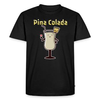 Pina Colada Tasty Drink Cocktail Recipe - Men's Premium Organic T-Shirt - black - Front - Nico (187cm)