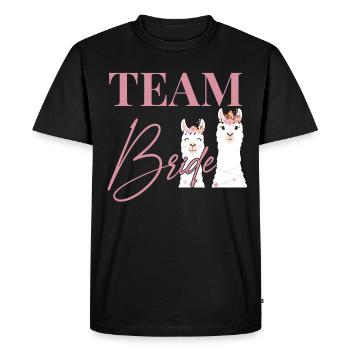 Team Bride Bride Squad Alpaca Lama JGA Wedding - Men's Premium Organic T-Shirt - black - Front - Nico (187cm)