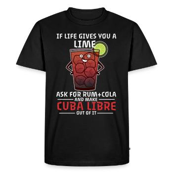 Cocktail Cuba Libre Say Life Longdrink - Men's Premium Organic T-Shirt - black - Front - Nico (187cm)