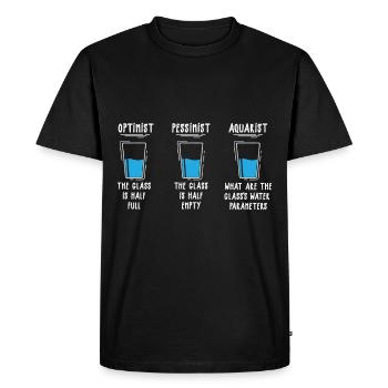 Optimist Pessimist Aquarist Aquarium Ingénieur - T-shirt Premium bio Homme - noir - Devant - Nico (187cm)