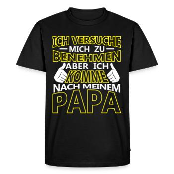 J'essaie de me comporter papa - T-shirt Premium bio Homme - noir - Devant - Nico (187cm)