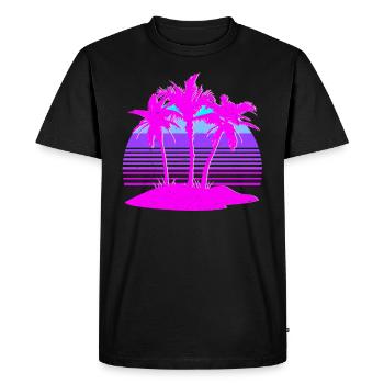 T-shirt de style rétro d'esthétique Vaporwave - T-shirt Premium bio Homme - noir - Devant - Nico (187cm)