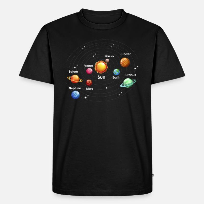 Universum Planeten - Männer Premium Bio T-Shirt - Schwarz