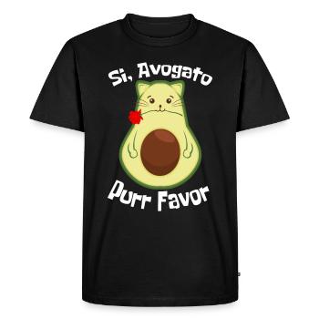 Avogato Drôle d’avocat Guacamole Ronronner Faveur Rose - T-shirt Premium bio Homme - noir - Devant - Nico (187cm)