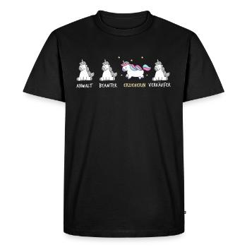 Educateur La licorne parmi les professions - T-shirt Premium bio Homme - noir - Devant - Nico (187cm)