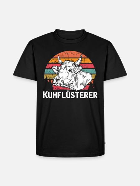 Kuhflüsterer - Männer Premium Bio T-Shirt - Schwarz