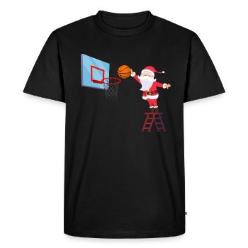 Basketball Père Noël - T-shirt Premium bio Homme - noir - Devant - Nico (187cm)