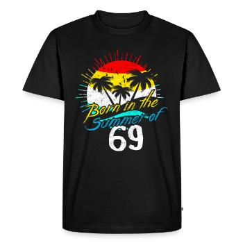 Born in the summer of '69 - Men's Premium Organic T-Shirt - black - Front - Nico (187cm)