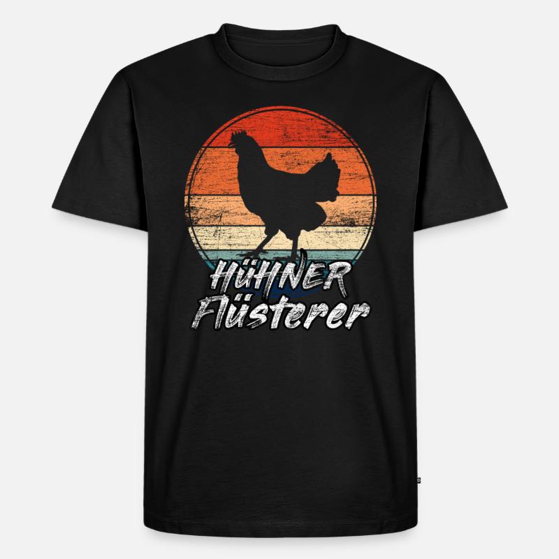Hühner Flüsterer - Männer Premium Bio T-Shirt - Schwarz