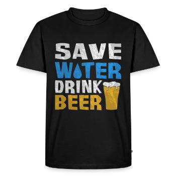 Save water. Drink beer - Men's Premium Organic T-Shirt - black - Front - Nico (187cm)