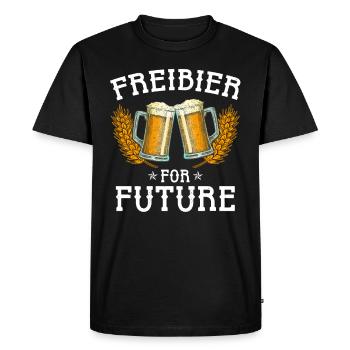 Freibier for future - T-shirt Premium bio Homme - noir - Devant - Nico (187cm)