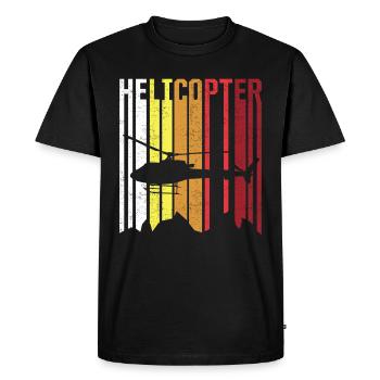 Vintage Helicopter - Men's Premium Organic T-Shirt - black - Front - Nico (187cm)
