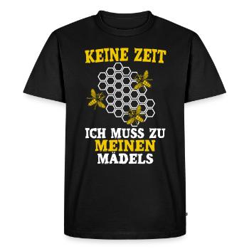 Keine Zeit ich muss zu meinen Mädels - Männer Premium Bio T-Shirt - Schwarz - Vorne - Nico (187cm)