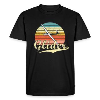 Pilote de planeur de planeur Vintage - T-shirt Premium bio Homme - noir - Devant - Nico (187cm)