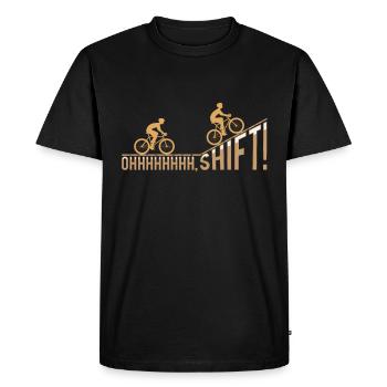 oh Shift Vélo Cyclisme Humour Design cadeau - T-shirt Premium bio Homme - noir - Devant - Nico (187cm)