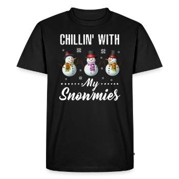 Chillin 'with my snowmies - Men's Premium Organic T-Shirt - black - Front - Nico (187cm)