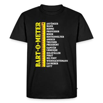 Barbe ou mètre - T-shirt Premium bio Homme - noir - Devant - Nico (187cm)