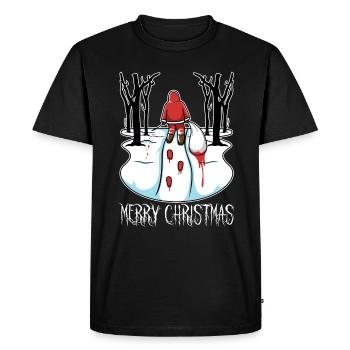 Bad Santa Claus blood Christmas forest - Men's Premium Organic T-Shirt - black - Front - Nico (187cm)