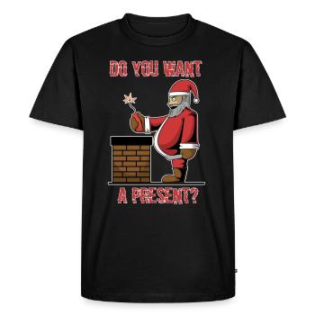 Cheminée de dynamite cadeau Père Noël méchant - T-shirt Premium bio Homme - noir - Devant - Nico (187cm)