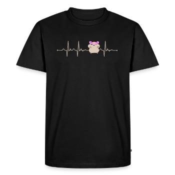 Hamster Herzschlag - Männer Premium Bio T-Shirt - Schwarz - Vorne - Nico (187cm)