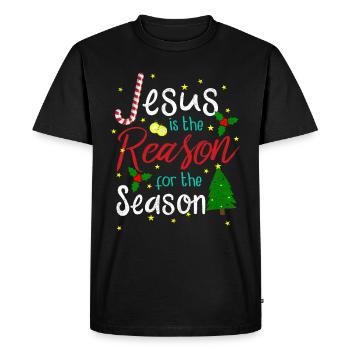 Jésus Noël - T-shirt Premium bio Homme - noir - Devant - Nico (187cm)