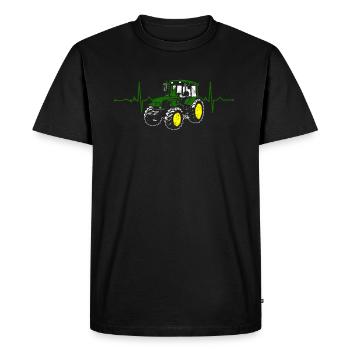 Herzschlag Traktor - Männer Premium Bio T-Shirt - Schwarz - Vorne - Nico (187cm)