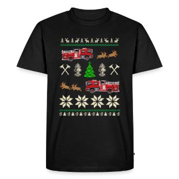 Service d'incendie de Noël - T-shirt Premium bio Homme - noir - Devant - Nico (187cm)