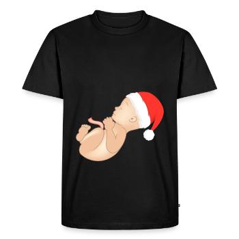 Noël grossesse enceinte ventre de bébé - T-shirt Premium bio Homme - noir - Devant - Nico (187cm)