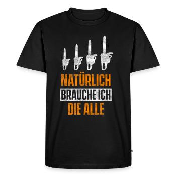Holz Säge - Männer Premium Bio T-Shirt - Schwarz - Vorne - Nico (187cm)