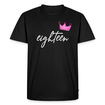 18th birthday 18 year old eighteen - Men's Premium Organic T-Shirt - black - Front - Nico (187cm)
